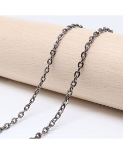 Metalni lanac 3x2 mm, žica 0,6mm, boja hematit crna ( 501013 )