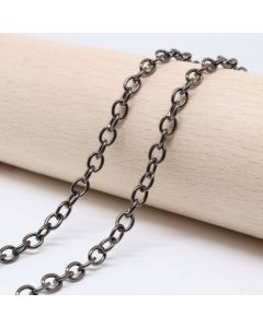 Metalni lanac 6x4 mm, žica 1 mm, boja hematit crna ( 501015 )