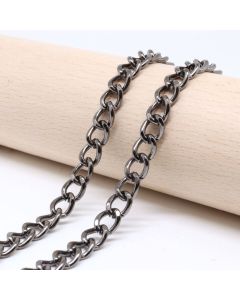 Metalni lanac 7x5 mm, žica 1,2 mm, boja hematit crna ( 501019 )