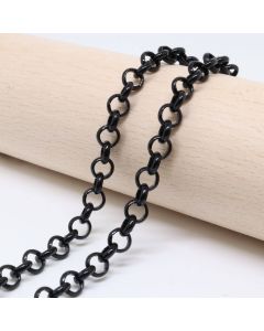 Metalni rolo lanac 4 mm, žica 1.3 x0,8 mm-boja crna ( 501024 )