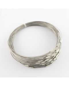 Čelična sajlica za ogrlice sa kopčom- boja silver ( 532silver)