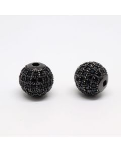 AAA Cubic Zirconia perle 10 mm- Hematit Black