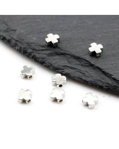 Perla krstić 6x6mm, rupa oko 1mm - Rodijum (  23MK40P )