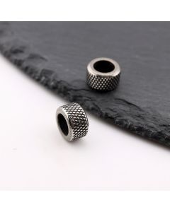 304 Stainless Steel perla  antik srebro 10x6mm, rupa 6.5mm  (08223AS)