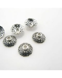 Ukrasna kapica za perle  15x5 mm, boja antik srebra   ( KAP127AS )