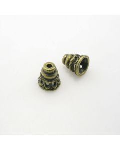 Ukrasna kapica za perle  10x11.5 mm, boja antik bronze   ( KAP128AM )