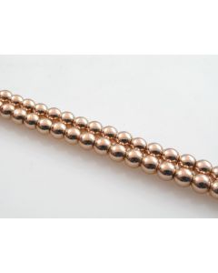 Hematit perle.Electroplat prevlaka boja Rose Gold, Dimenzije 4mm; rupa: 1mm. Niz sadrži oko 110 perli,(KP-HEM-04)