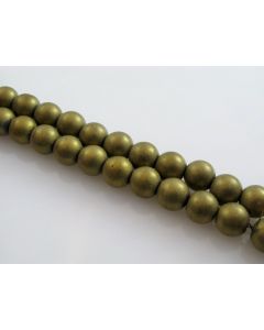 Hematit perle.Boja Mat Zlatna, Dimenzije 10 mm; rupa: 1,5 mm. Niz sadrži oko 43 perli (KP-HEM-29