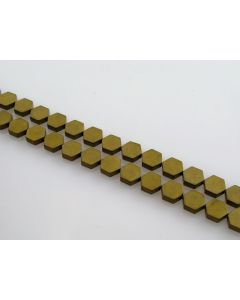 Hematit perle. Electroplate prevlaka, Boja Mat zlatna , Dimenzije 6 x 2 mm,  rupa: 1 mm. Niz sadrži oko 62 perli (KP-HEM-52)