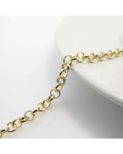 Metalni rolo lanac- boja zlata ; alka precnika 3 mm, Cena je data za 1 metar ( L1403)
