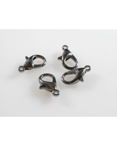 Lobster kopča za nakit boja hematit crna. Dimenzije 16x9mm, boja hematit crna (MKOK-KL503-HC)