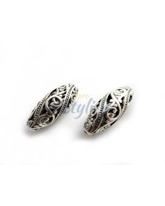 Metalna filgrin perla u tibetanskom stilu. Boja antik srebro. Dimenzije: 25x12mm,(MKTIBE01)