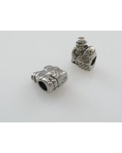 Metalna perla u Pandora stilu 11x8mm, rupa: 5mm, u boji antik srebra   ( PANR118S ) 