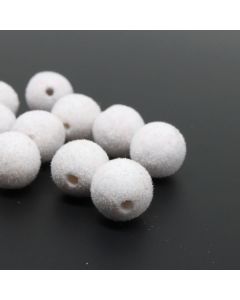 Plišane perle 14 mm,boja bela   ( plis0914)
