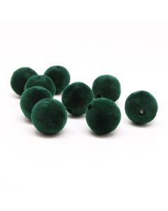 Plišane perle 14 mm, boja smaragdno zelena  ( plis1114)