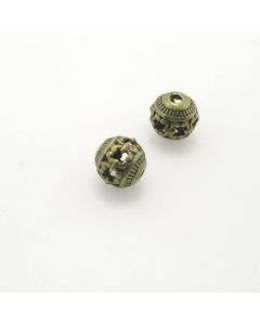 Metalna perla 8 mm, rupa oko 2mm- boja antik bronza , pakovanje 4 komada ( R151AM8 )