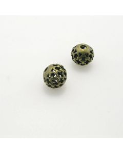 Metalna perla 8 mm, rupa oko 2mm- boja antik bronza , pakovanje 4 komada ( R152AM8 )