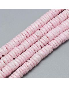 Perle/spejseri od školjke, Pink, 5~7x1~3mm, Rupa: 1mm , oko 320 kom./ niz ( SHE06 )