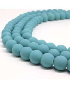 Staklene gumirane perle  8 mm, rupa oko 1mm. Niz sadrži oko 100 perli.(SPGUM149)