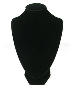 Postolje za izlaganje ogrlica, Kombinacija drveta i kartona. Obloženo finim plišom. Dimenzije 28 cm x 17 cm-boja crna (STAK-OGC)