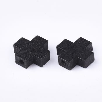 Drveni Krstići 14.5~15x14.5~15x5mm,, rupa oko 2mm ( S05042C01)