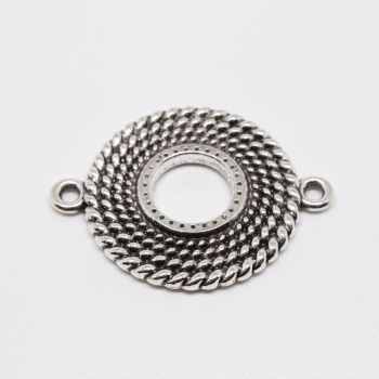 Konektor  35 x 27 mm, alke oko 2 mm- boja antik srebro  ( 10052 )