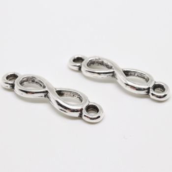 Konektor  20,5 x 5,5 mm, alke oko 2 mm- boja antik srebro  ( 10056 )