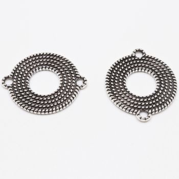 Konektor  23 x 20 mm, alke oko 2 mm- boja antik srebro  ( 10057 )