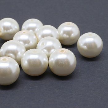 Staklene biserne perle 8 mm, Rupa: 1 mm- boja krem ( 1007007 )