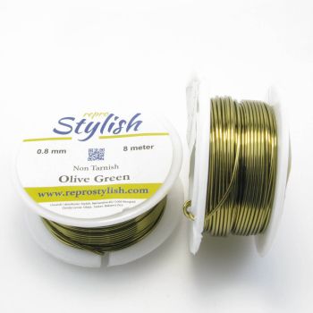Posrebrena žica Olive Green--Non Tarnish 0,5 mm. 1020OLG-05