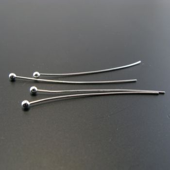 Iglice/pinovi sa kuglicom 25 mm x 0.6 mm  boja srebra (112151)