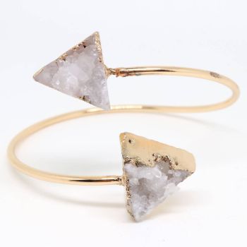 Narukvica sa Druzy Ahatom  oko 6,5cm prečnik, žica oko 2,5mm   ( 11350045 )