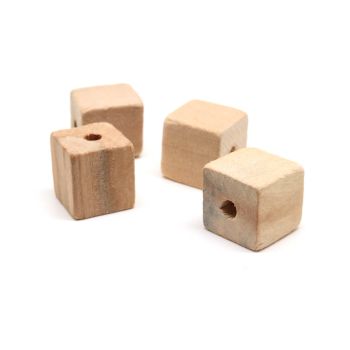 Drvene ukrasne perle. Dimenzije 10x10 mm, rupa oko 2 mm. Natur drvo bez laka i boje.( 14125 )
