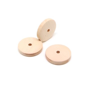 Drvene ukrasne perle. Dimenzije 20x4 mm, rupa oko 3 mm. Natur drvo bez laka i boje. ( 23DP11B )