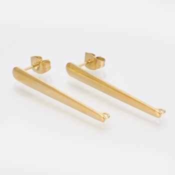 Udica za viseće Minđuše od nerdjajućeg čelika 304 - 35x4mm, alka 1,5mm, igla 0,8mm - boja zlata  ( 2040010 )