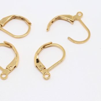 304 Stainless Steel Udica za minđuše 15x10x1.5mm, rupa: 1.2mm - boja Gold( 2040019 )