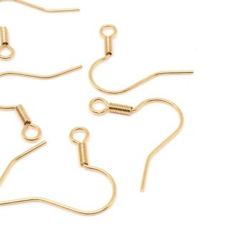 304 Stainless Steel Udice za minđuše 15x13 mm, rupa: 2mm, igla: 0.8mm- boj GOLD ( 2040023 )