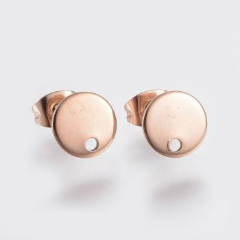 304 Stainless Steel Igle za midjuše Rose  Gold 8x1mm, rupa oko 1,5mm, igla 0,8mm  ( 204004 )