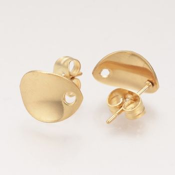 304 Stainless Steel za viseće Minđuše 11x8,5mm, rupa oko 1,5mm, igla 0,8mm- boja zlata  ( 204005 )