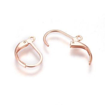 304 Stainless Steel Francuska udica za Minđuše 15 x 10 mm - boja Rose Gold   ( 204007 )