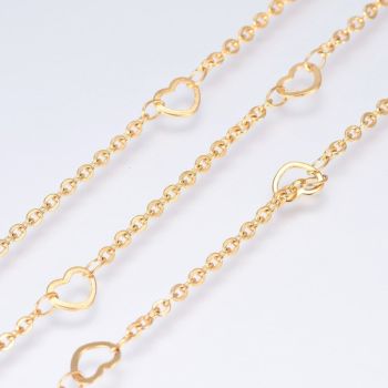 304 Stainless steel lanac 5x6.4x0.4mm, Link: 2x1.9x0.3mm- boja zlata  ( 2061030 )