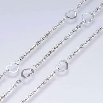 304 Stainless steel lanac 5x6.4x0.4mm, Link: 2x1.9x0.3mm  ( 2061031 )