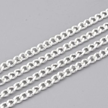 304 Stainless steel lanac 4.5x3x0.8mm- boja srebra  ( 2061032 )