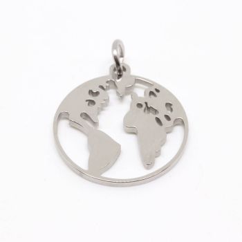 Privezak svet 304 Stainless steel  19x17x1 mm ( 207034 )