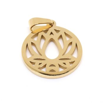 Privezak 304 Stainless steel  20x18x1.5 mm, alka 8x4mm- boja GOLD ( 207042 )