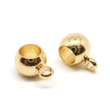 Držač priveska 304 Stainless steel  9x6 mm, otvor 4mm-boja zlata ( 209124 )