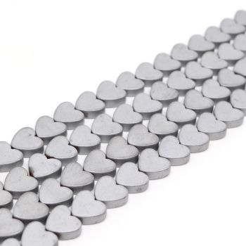 Hematit perle  8x8 mm, boja mat metal srebro, Cena je data za 1 niz od oko 39cm, Niz sadrži oko 48 perli ( 2131019 ) 