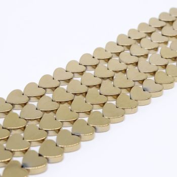 Hematit perle  8x8 mm, boja zlatna, Cena je data za 1 niz od oko 39cm, Niz sadrži oko 48 perli ( 2131027 ) 