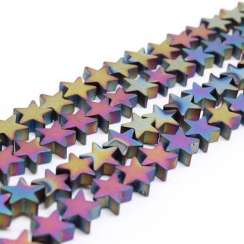 Hematit perle  8x8 mm, boja mat metalik multicolor, Cena je data za 1 niz od oko 39cm, Niz sadrži oko 48 perli ( 2131059 ) 