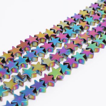 Hematit perle 3x3 mm, boja metalik multicolor, Cena je data za 1 niz od oko 39cm, Niz sadrži oko 98 perli ( 2131061 )